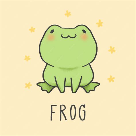 Draw cute frog - A frog is first a tadpole and then a froglet before becoming an adult frog. It takes between 3 to 4 months for a frog to go through the complete growth cycle and become an adult fr...